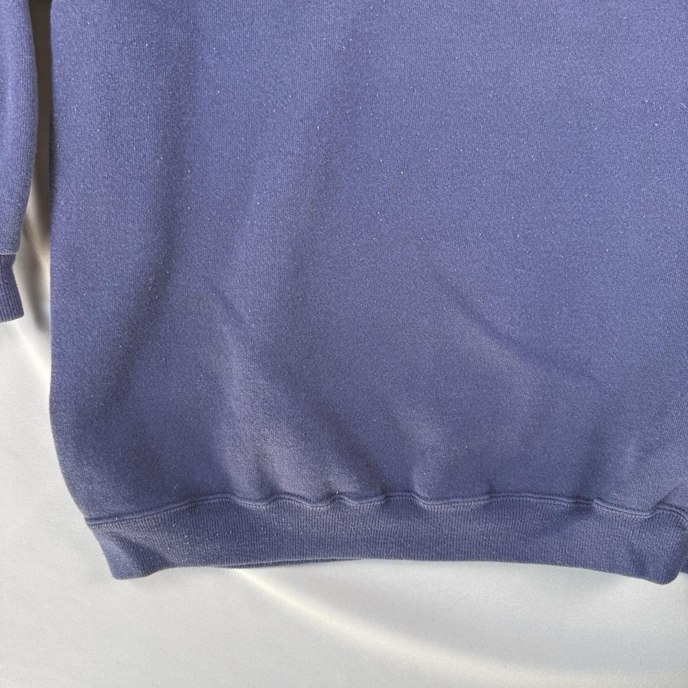 Vintage Hanes Sweatshirt Mens XL Blue Heavyweight Crewneck Blank Made USA 90s - Picture 3 of 14